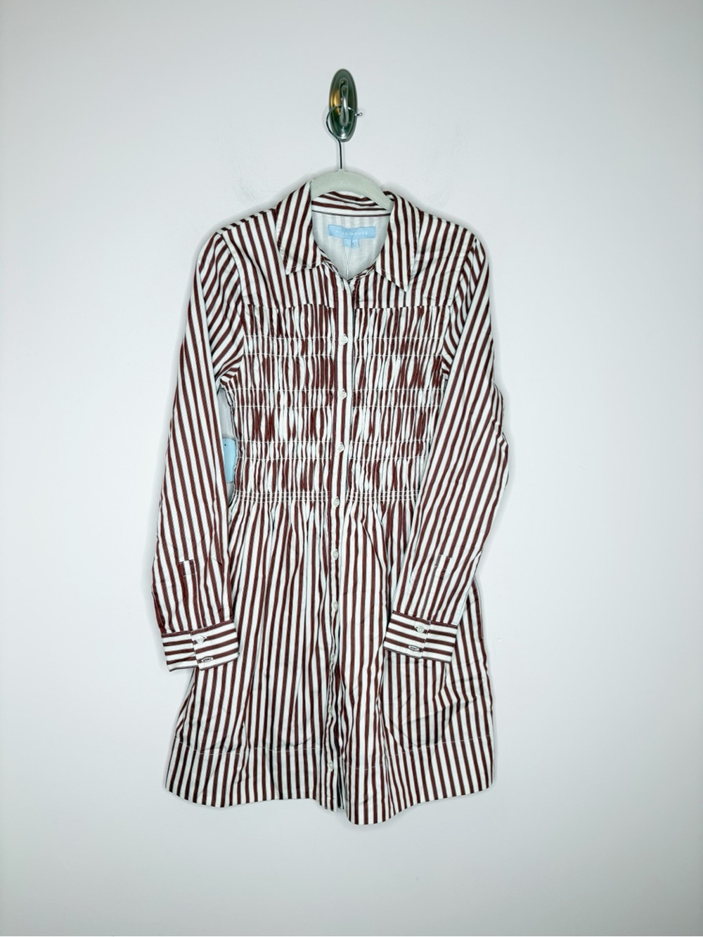 Hill House Mira Striped Shirt Dress Rust Small - Picture 2 of 6